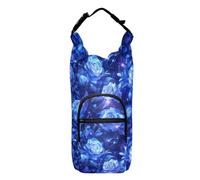 Blue Roses - Bolsa cruzada para botellas de agua con cierre para senderismo, bolsa de agua para botellas de agua de 20/24/32/40 onzas