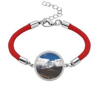 Blue ry Science Nature Scenery - Pulsera de cuerda roja de la suerte, hecha a mano