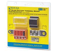 Blue Sea Systems 5024 ST Blade Fuse Block Batería Terminal Mount 4 Circuit Kit