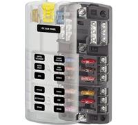 Blue Sea Systems Bloque de fusibles STB 12SPLIT W/GND/CVR, Unisex, con Funda, Talla única