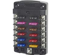 Blue Sea Systems Bloque de fusibles St Blade 12 Hoja, Unisex, Negro, Talla única