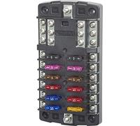 Blue Sea Systems Bloque de fusibles St Blade 12 W/Tierra Hoja, Unisex, Negro, Talla única