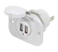 Blue Sea Systems Charger Socket Wht Enchufe de Cargador USB Dual, Hombres, 12/24V 2.1A, Blanco
