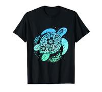 Blue Sea Turtle Mandala Bohemio Océano Wildlife Art Camiseta