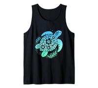 Blue Sea Turtle Mandala Bohemio Océano Wildlife Art Camiseta sin Mangas