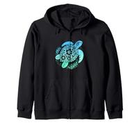 Blue Sea Turtle Mandala Bohemio Océano Wildlife Art Sudadera con Capucha