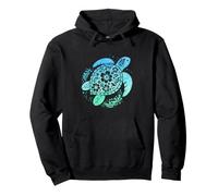 Blue Sea Turtle Mandala Bohemio Océano Wildlife Art Sudadera con Capucha