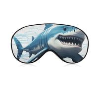 Blue Shark - Máscara de dormir para mujeres y hombres, cubierta de ojos con correa ajustable, suave, transpirable, máscara opaca antideslizante, esencial para dormir profundo
