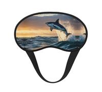 Blue Shark Print Sleep Solution - Máscara opaca para dormir con orejeras - Viajes Yoga Meditación