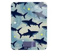 Blue Shark Star Ocean Wave - Báscula digital digital de alimentos de 11 libras/0 18 onzas, 5 kg/5 g (Escenario) para cocina con 4 unidades para Keto Keto pesa para alimentos