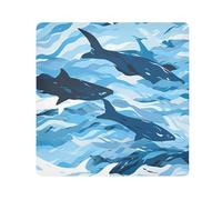 Blue Sharks - Paño autoadhesivo mágico para cámara de lentes, protector de lentes, bolsa de maquillaje, 13.8 x 13.8 pulgadas, multicolor, 17.7x17.7in, moderno