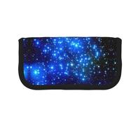 Blue Shining Stars - Estuche pequeño para lápices estético, estuche de almacenamiento para lápices, soporte para bolígrafos, oficina, Black, Talla única, Organizador de bolsas