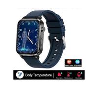 (Blue Silicon) New Smartwatch Blood Sugar Blood Lipids Blood Pressure Body Temperature Health Monitoring Smart Watch For Men Women Clock