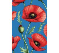 Blue Skies Poppy Notebook for Reflective and Creative Writing: 120 Wide Lined Pages | 6x9”Journal | Gift Idea for Women and Nature Lovers