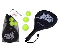 BLUE SKY - 1 Raqueta de Padel y 3 Bolas - Padel - Juego de Raqueta - 049980 - Negro - Plástico - 41 cm x 18 cm - Principiante - Juego al Aire Libre - A Partir de 14 años