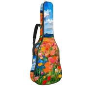 Blue Sky Art Colorful Field - Bolsa para guitarra acústica de 63 41 y 42 pulgadas con correa ajustable para el hombro, bolsa para guitarra con colgador trasero, adecuada para guitarras eléctricas,