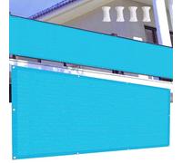 Blue Sky Balcony - Cortavientos con protección UV y cuerda, 50 x 725 cm, fácil instalación para barandilla, uso al aire libre, jardín, protección de privacidad.