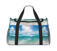 Blue Sky - Bolsa de viaje con cremalleras y asas, plegable, para vacaciones familiares, Black, Talla única