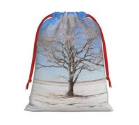 Blue Sky - Paquete de bolsas de regalo reutilizables con estampado de árbol de invierno, bolsas de regalo para mujeres, Navidad, cumpleaños, bolsas con cordón