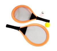 BLUE SKY - Set de 2 Raquetas con Red - Tenis y Bádminton - Juego de Raqueta - 042782 - Naranja - Plástico - 51 cm - Juguete para Niños - Juego al Aire Libre - Entrenamiento - Set - A Partir de 6 años
