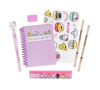 Blue Sky Studios Estuche de papelería de Hello Kitty y suministros escolares Kawaii para niñas, incluye calcomanías, cuaderno, lápices, regla, sacapuntas, borrador, estuche de almacenamiento para