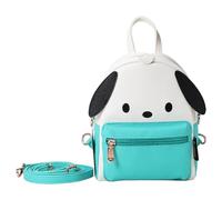 Blue Sky Studios Hello Kitty - Mini mochila, pequeña bolsa de viaje Kawaii con correas ajustables, bonitos regalos de mercancía y accesorios - Pochacco, Blanco, azul