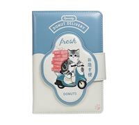 Blue Sky Studios Mofusand - Cuaderno con diseño de gato kawaii con tapa acolchada suave y correa magnética, páginas a rayas, regalo de papelería japonesa