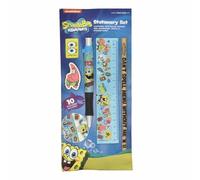 Blue Sky Studios Set de Escritura de Bob Esponja, Set de Escritura de 6 Piezas con bolígrafo, Goma de borrar, Regla y compañía, Idea de Regalo Ideal para Todos los Fans de Bob Esponja