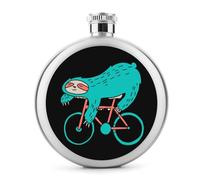 Blue Sloth Rides A Bike Flask para licor, botella de vino portátil, bonita funda de acero inoxidable
