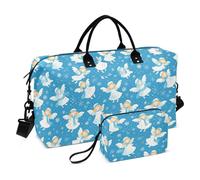 Blue Snow Angel - Bolsa de viaje de invierno para fin de semana, bolsa de gimnasio con correa ajustable para viajes, multifuncional