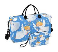 Blue Snow Angel - Bolsa de viaje grande con diseño de ángel de nieve, bolsa de transporte grande para aeropuerto, bolsa de deporte y gimnasio con bolsa de aseo para yoga, multifuncional