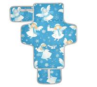 Blue Snow Angel - Cambiador de pañales reutilizables para invierno con bolsillo para pañuelos, portátil, cambiador de bebé, estación de viaje para bebés, cambiador de bebé