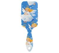 Blue Snow Angel - Cepillos antiestáticos para el cabello para mujer, delgados, diseño de masaje del cuero cabelludo para cabello largo con mango ergonómico para rizos definidos