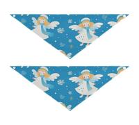 Blue Snow Angel - Pañuelo ajustable para perros y niñas, diseño de ángel de nieve para perros y gatos, 2 unidades