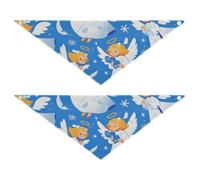 Blue Snow Angel - Pañuelo ajustable suave para perro, diseño de ángel de nieve, lindo accesorio de vacaciones, decoración para perros y gatos, paquete de 2