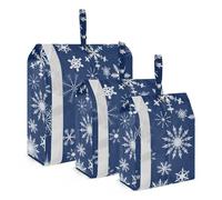 Blue Snowflakes Collection - Bolsa de viaje de 3 piezas para armario, accesorios de viaje, bolsa plegable para ropa