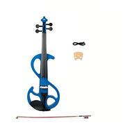 Blue Solid Wood Electric/Silent Violin Set 4/4 Tamaño Completo Con Puente De Audio Caso De Lona Violín