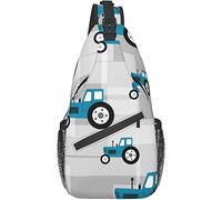 Blue Spider Web Unisex Sling Mochila Crossbody Bolsas de hombro para hombres Mujeres Mochilas ligeras Bolsa de pecho casual con correa ajustable para caminar Ciclismo Senderismo Viajes Deporte Gimnasi