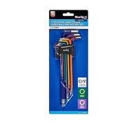 Blue Spot Tools 015301 Juego de llaves hexagonales extralargas con extremo de bola codificado por colores (1,5-10 mm)