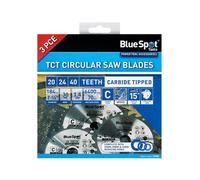 Blue Spot Tools Juego de 3 Hojas de Sierra Circular de 184mm