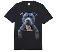 Blue Staffordshire Bull Terrier Lindo Peeking Staffy Dog Comfort Colors Adult Heavyweight T-Shirt