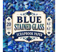 Blue Stained Glass Scrapbook Paper: 8.5" x 8.5" 20 Double-Sided Sheet 20 Designs Decorative Craft Paper with Sapphire Mosaic Panels, Gold-Leaf ... Card Making, Decoupage Origami & Collage