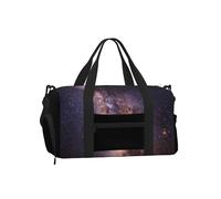 Blue Star - Bolsa de deporte nocturna con compartimento para zapatos, ligera, para gimnasio, fin de semana, para hombres y mujeres, bolsa de viaje impermeable con bolsillo húmedo