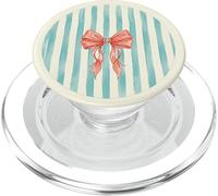 Blue Stripe Bow Aesthetic Vintage Graphic Illustration PopSockets PopGrip para MagSafe