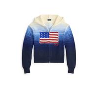Blue Sudadera de algodón con bandera XS