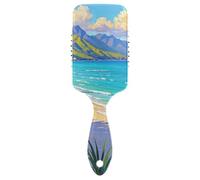 Blue Summer Beach in Hawaii - Cepillo de masaje soplado para pérdida de cabello con mango ergonómico para definir rizos