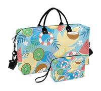 Blue Summer Seaside - Bolsa grande de transporte para deportes, gimnasio, con bolsa de aseo para entrenamiento, multifuncional, Azul Summer Seaside Vacation Party, 1 size