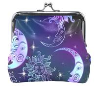 Blue Sun Moon Star Chic Monederos y bolsas de piel con hebilla y cierre de beso pequeño cambiador para monedas, Blue Sun Moon Star Chic, UNITALLA, Classic, Blue Sun Moon Star Chic, UNITALLA, Classic