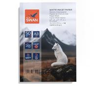 Blue Swan Papel Fotográfico A3 Mate, 200 g/m², 50 Hojas, Doble Cara con Recubrimiento Mate, Secado Rápido, Baja Reflexión y Colores Vivos - Compatible con Impresoras de Inyección de Tinta