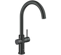 Juego básico monomando de fregadero Grohe Blue Home, 224 mm de alcance, caños en C, con filtro y función de refrigeración, 31455KS1, Color: negro de terciopelo